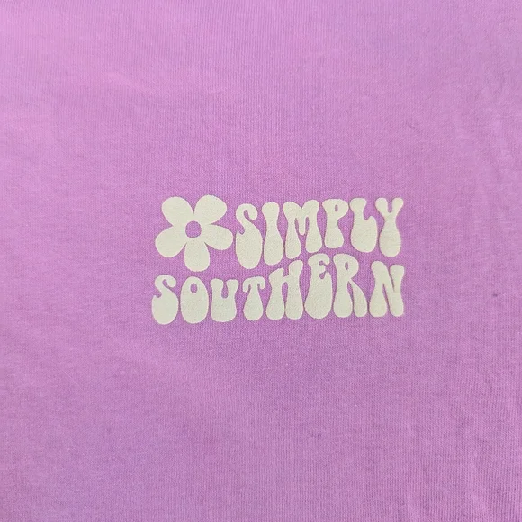 Simply Southern Pink Graphic T-Shirt with Smiley Flower Women's Size XL EUC - Picture 5 of 6